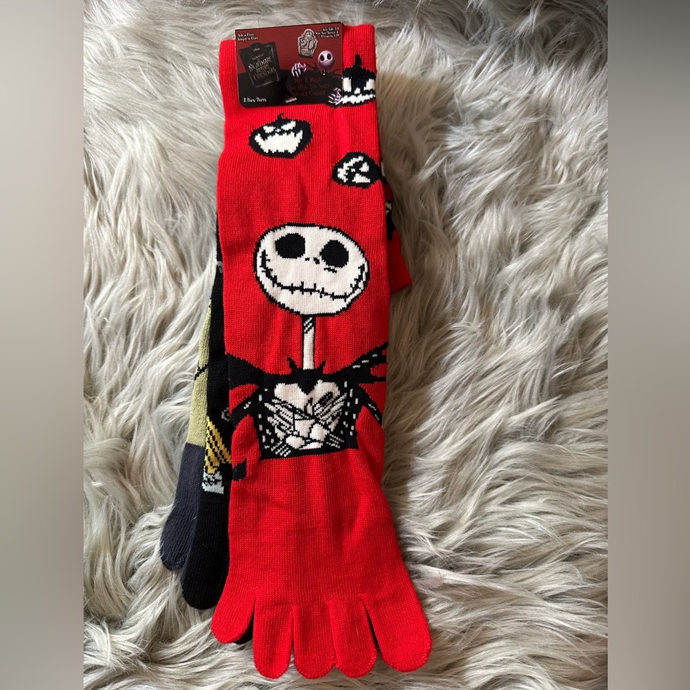 Disney’s The Nightmare Before Christmas knee high toe socks. NWT